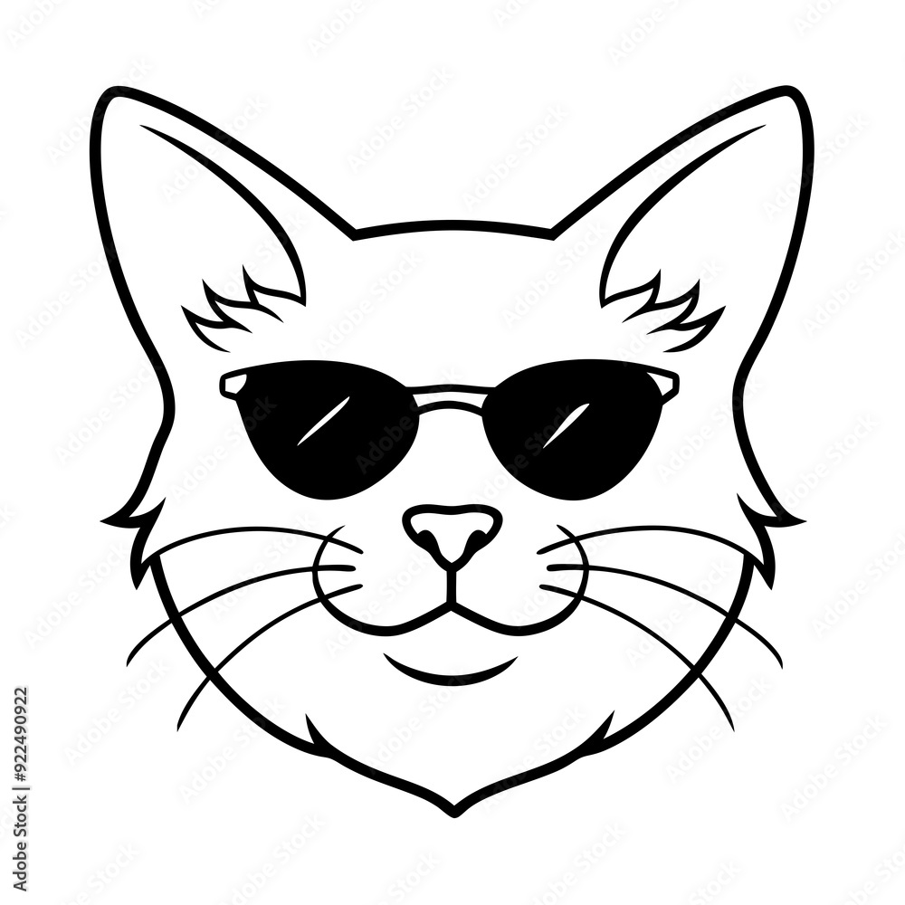 Cat head line art vector illustration Cat head line art vector illustration