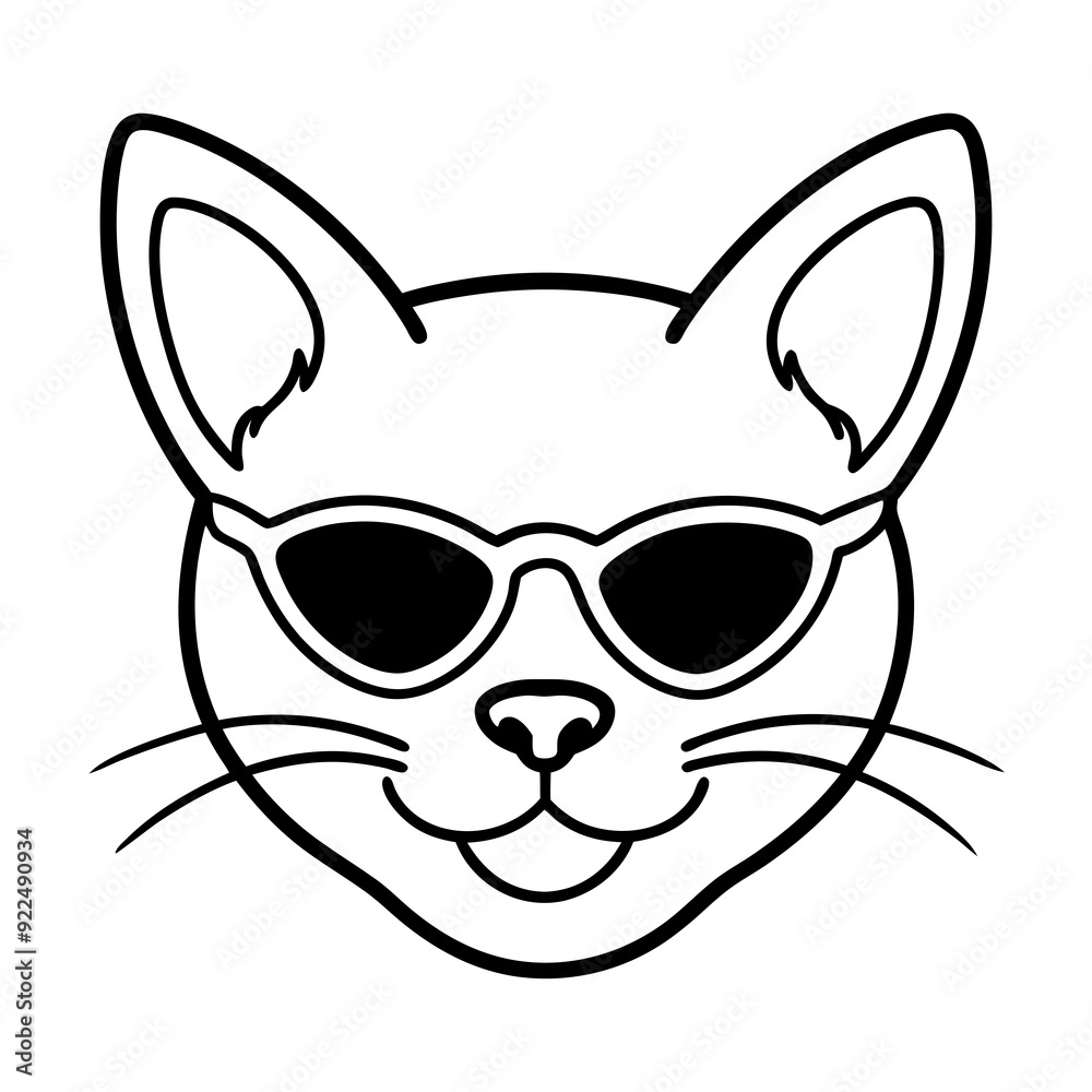 Cat head line art vector illustration Cat head line art vector illustration