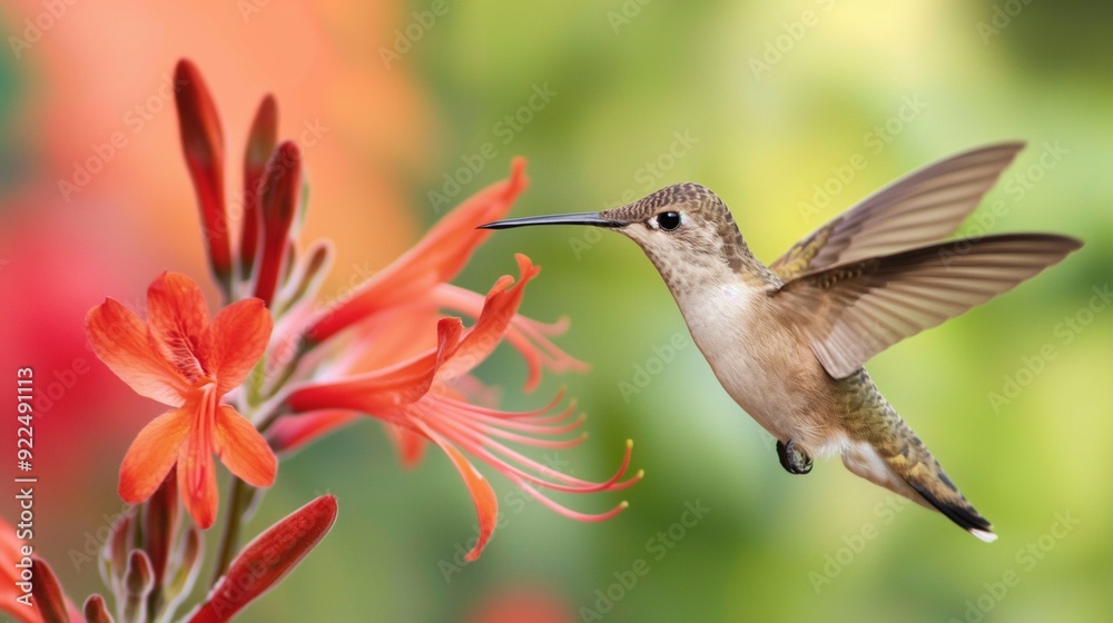 Fototapeta premium close-up of a hummingbird hovering