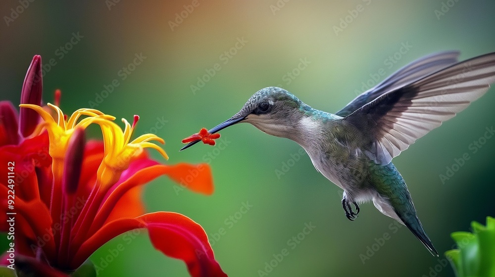 Fototapeta premium close-up of a hummingbird hovering