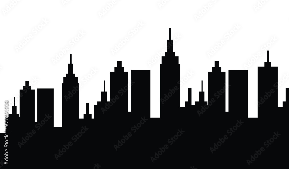 Fototapeta premium City Skyline Silhouette.
