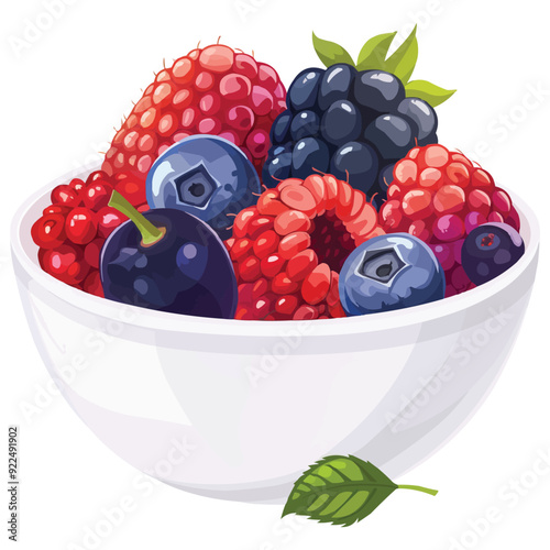 a Bowl of fresh berries vector