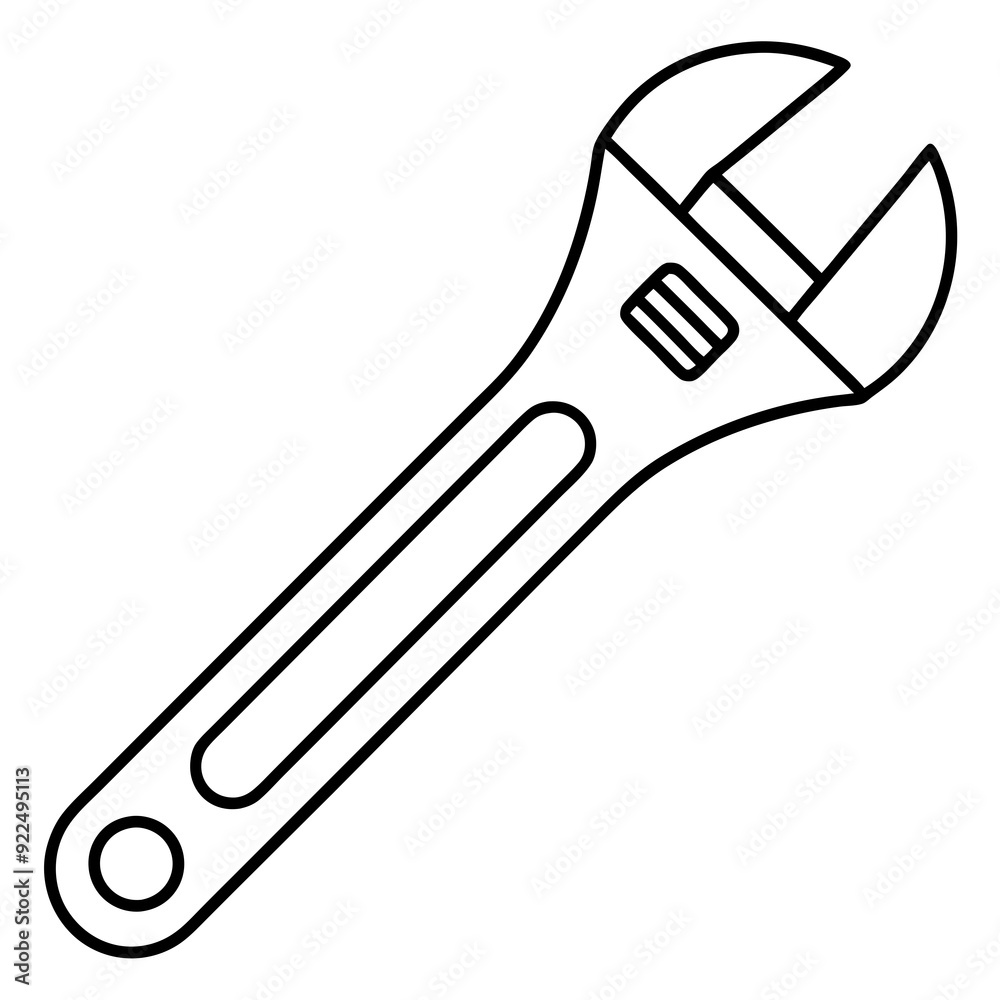 Adjustable wrench art vector illustration Adjustable wrench art vector illustration