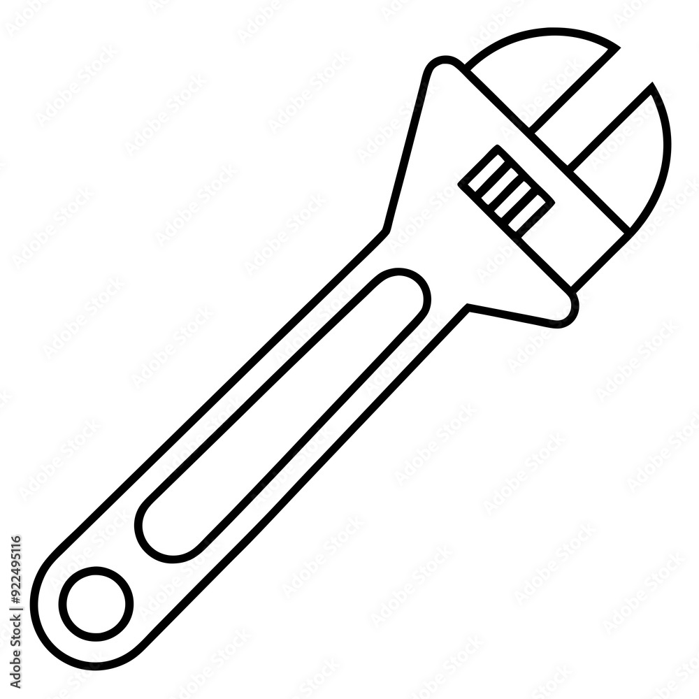 Adjustable wrench art vector illustration Adjustable wrench art vector illustration