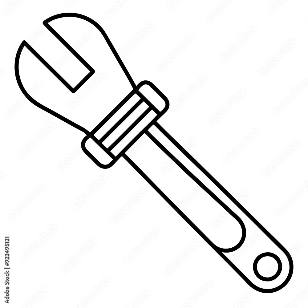 Adjustable wrench art vector illustration Adjustable wrench art vector illustration