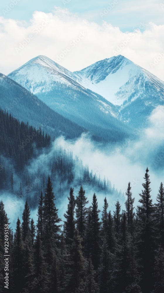 Obraz premium Yukon Territory's Heritage Day Celebration: A Majestic Landscape of Forests and Mountains Embracing the Natural Legacy of February 25th