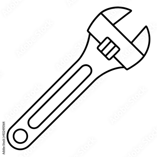 Adjustable wrench art vector illustration