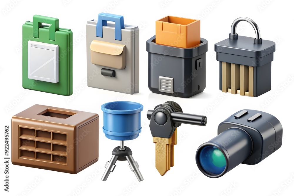 Realistic Business and office vector icon set
