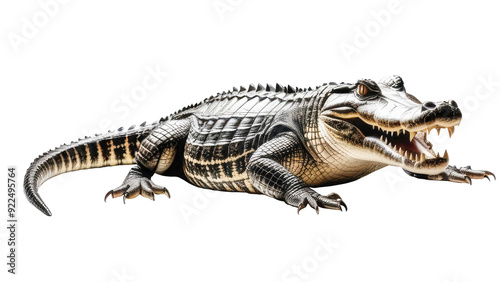 Crocodile isolated on transparent background.