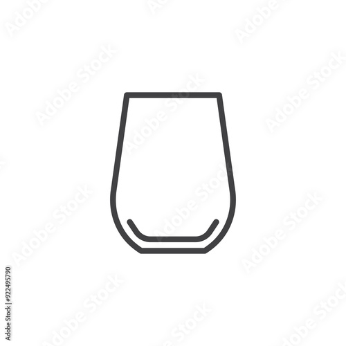 Stemless Wine Glass line icon