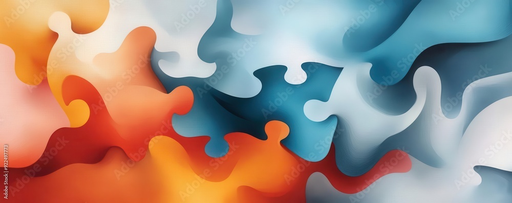 Colorful abstract background with smooth curves and fluid shapes in shades of red, blue, and white, perfect for design projects. Colorful abstract background with smooth curves and fluid shapes in shades of red, blue, and white, perfect for design projects.