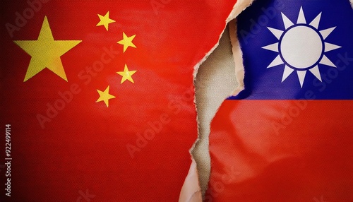 Tensions Between China and Taiwan Explored Through Flags photo