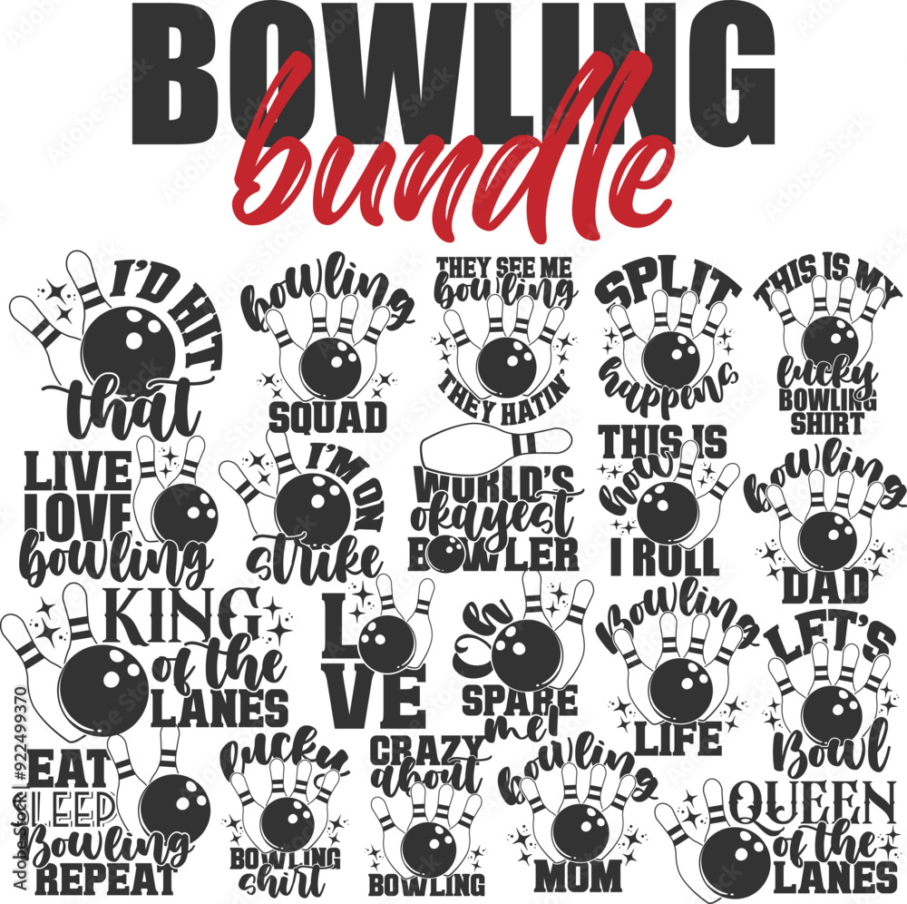 Fototapeta premium Bowling Bundle - Bowling Illustrations