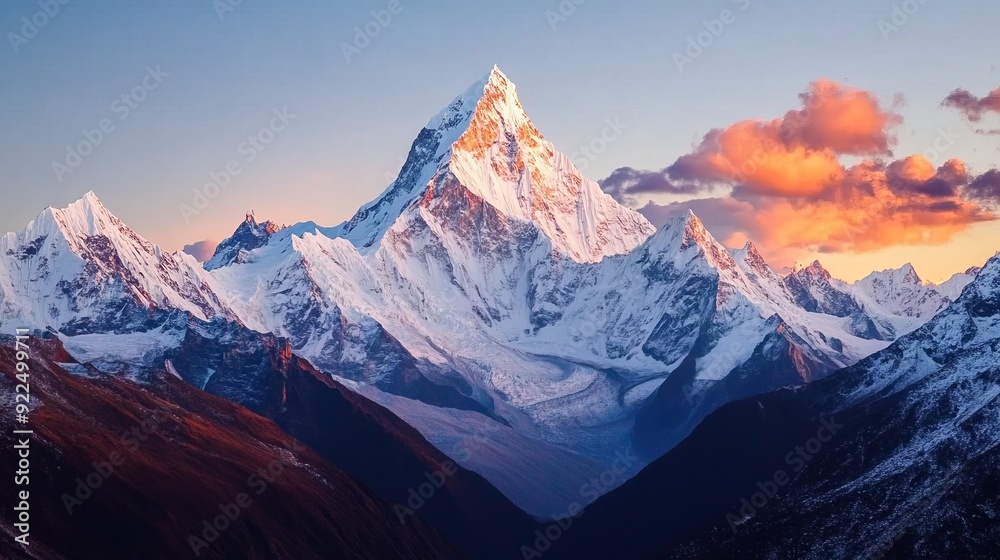 Majestic Mountain Landscape at Sunset Majestic Mountain Landscape at Sunset