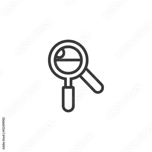 Magnifying Glass with a Horizontal Line Inside the Lens