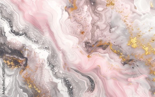 Elegant abstract marble texture with pink, white, and gold accents, perfect for backgrounds, wallpapers, or design projects.