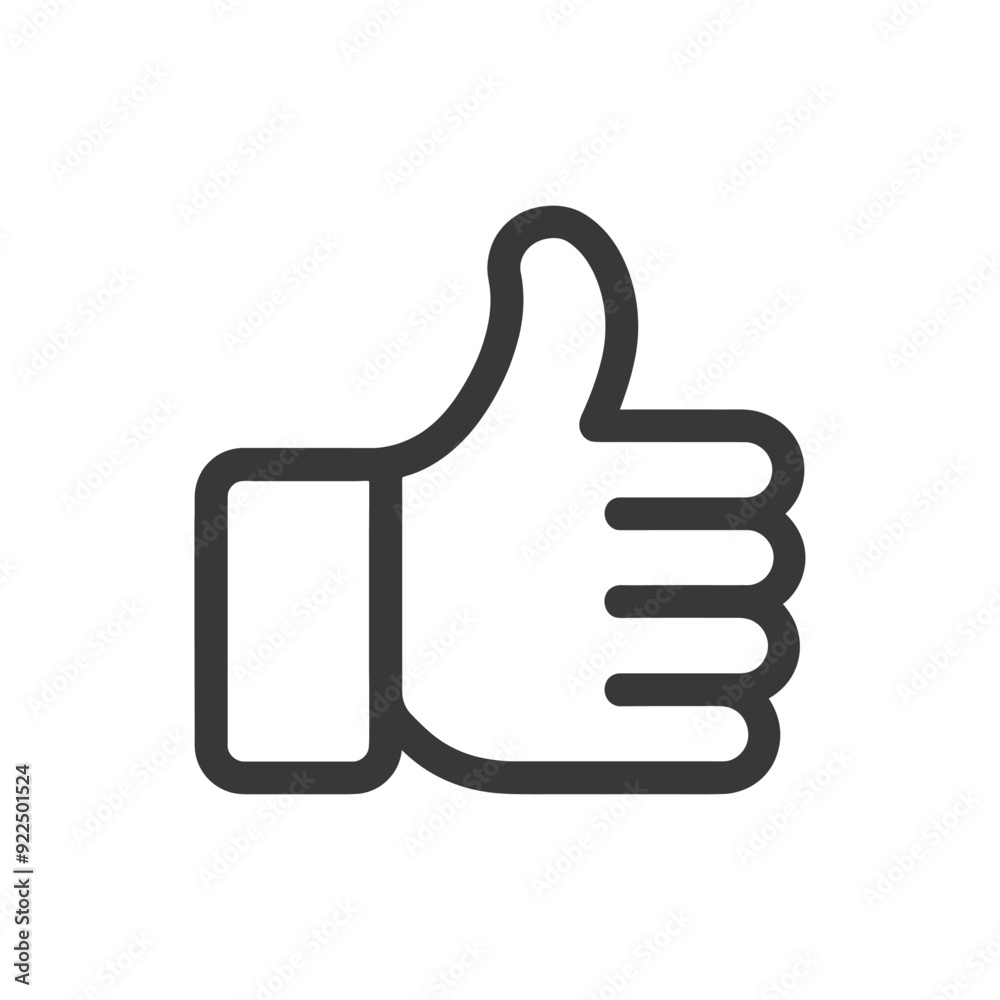 Outline Illustration of a Thumbs Up Hand Gesture Outline Illustration of a Thumbs Up Hand Gesture