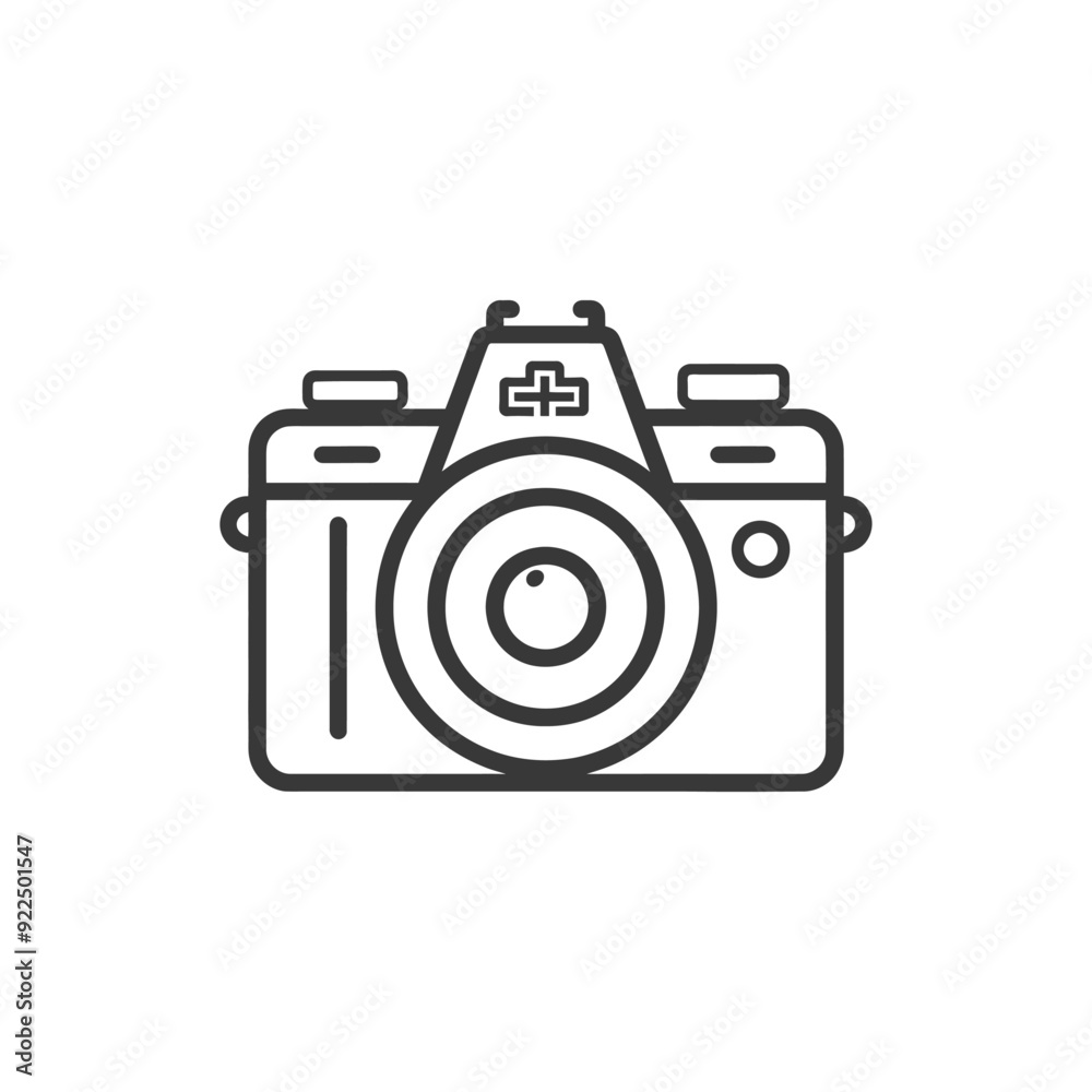 Outline Illustration of a Traditional Camera Outline Illustration of a Traditional Camera