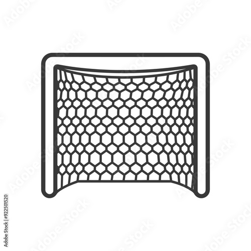 Outline Illustration of a Soccer Goal with Net