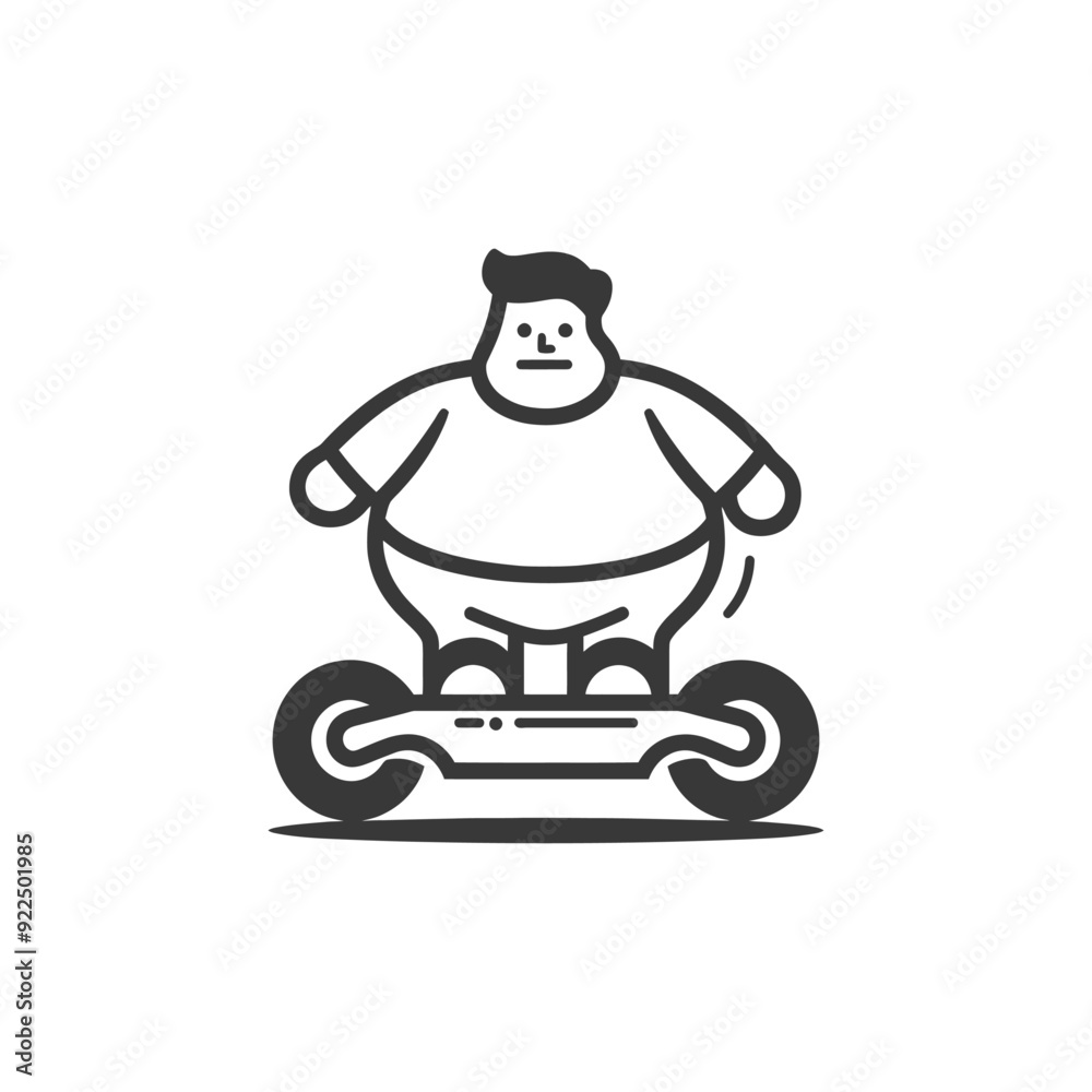 Overweight Man Riding a Hoverboard Overweight Man Riding a Hoverboard