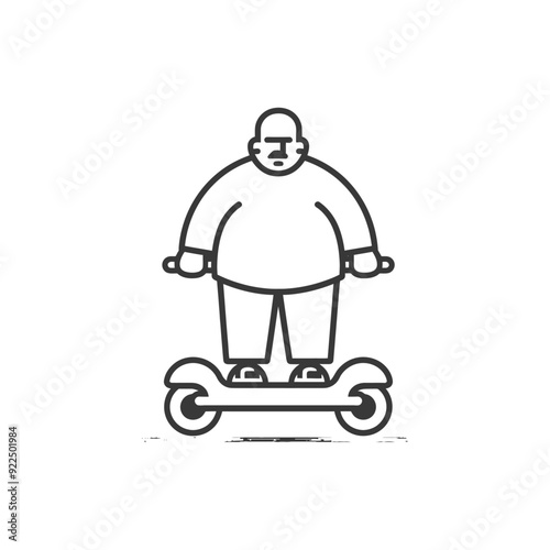 Overweight Man Riding a Hoverboard