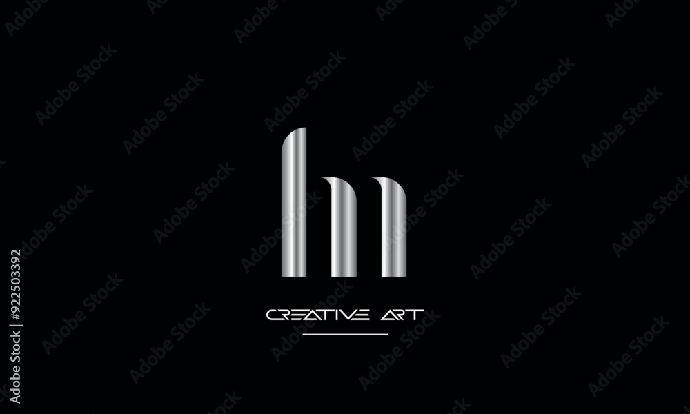 HN, NH, H, N abstract letters logo monogram