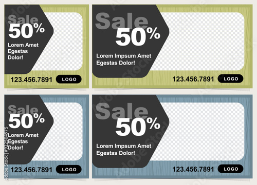 Retro frames with Mid-century modern design and layout for photos. 