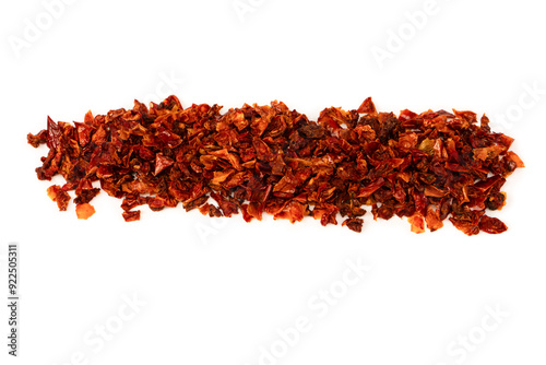 Dried tomatoes isolated on a white background.