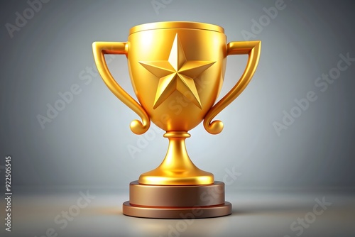 Vector illustration of gold shiny trophy 