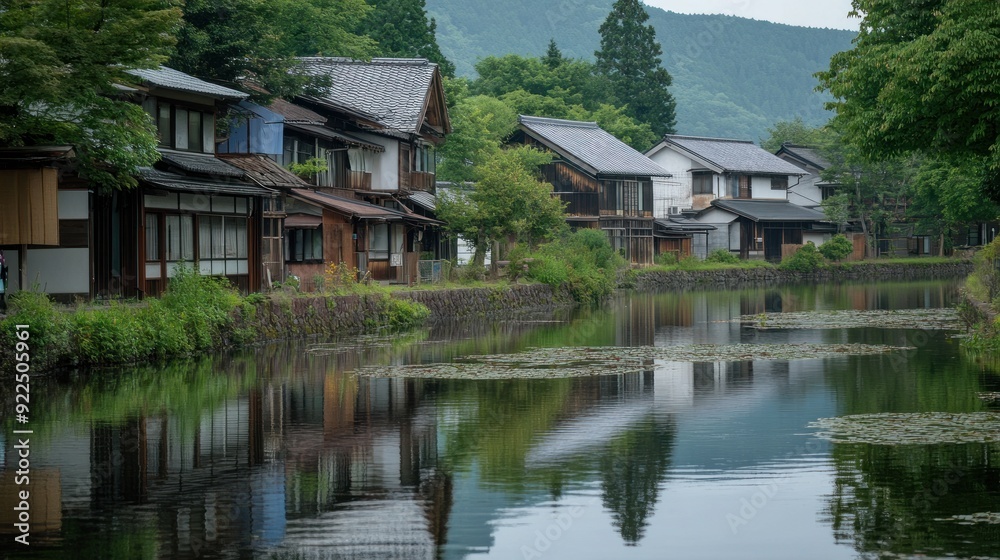 Traditional Japanese Houses by the Water Traditional Japanese Houses by the Water