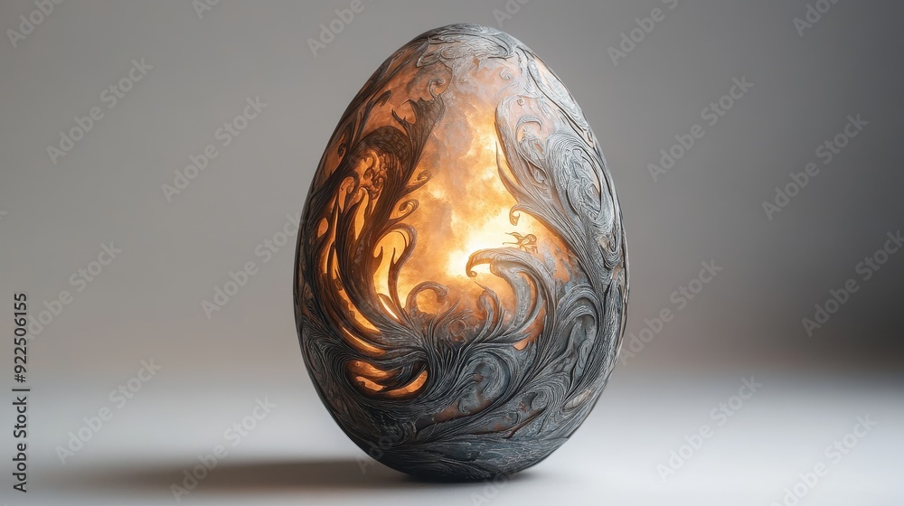 Magical dragon egg with ornate engravings, ethereal light emanating, Magical dragon egg with ornate engravings, ethereal light emanating,