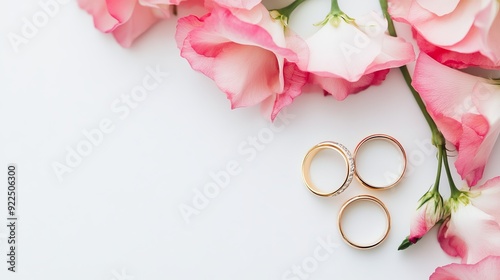 Elegant Wedding Rings and Roses