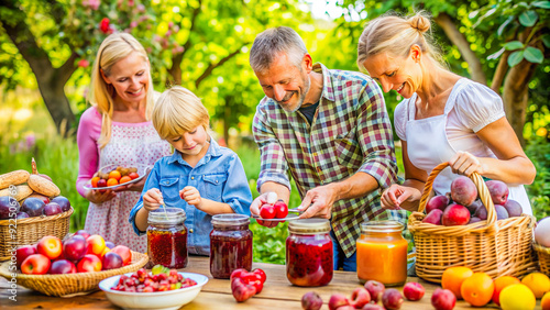 family having a picnic