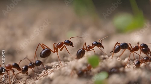 ants walking towards their nest