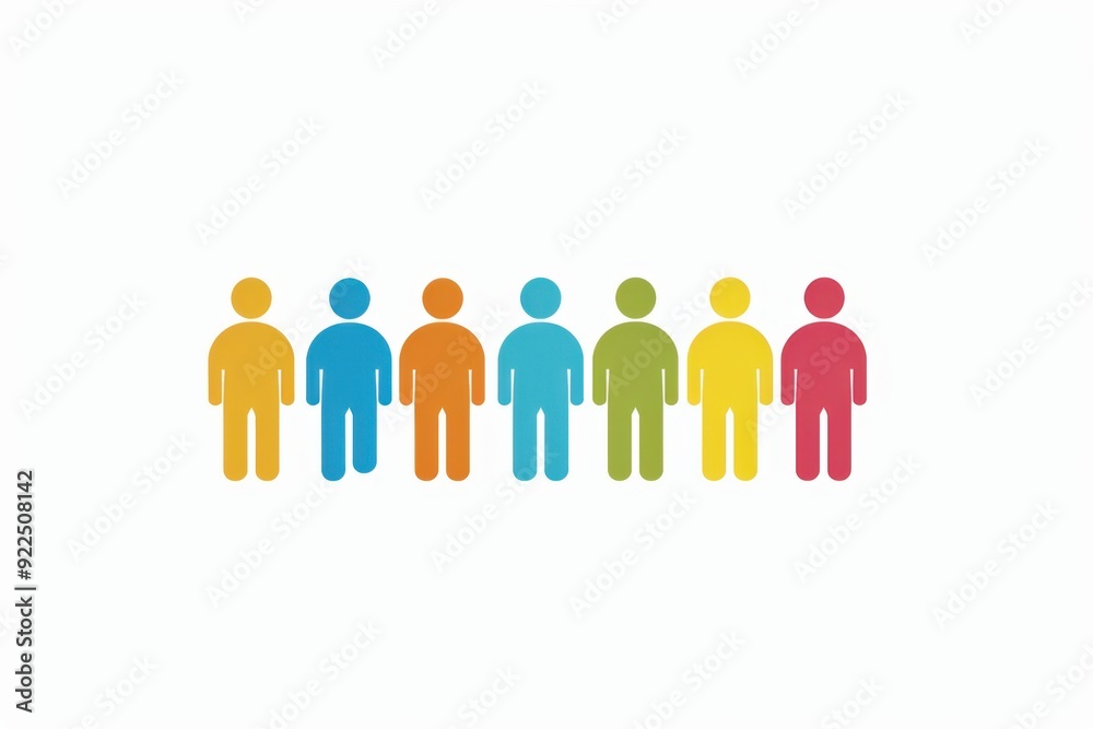 icon of people with different colors in the center, simple vector style, white background, pastel color palette Generative AI icon of people with different colors in the center, simple vector style, white background, pastel color palette Generative AI