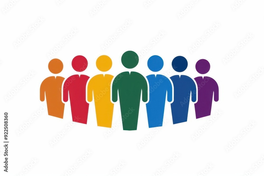 logo of several people, each person has a different-colored outfit, and one is slightly larger than the others Generative AI logo of several people, each person has a different-colored outfit, and one is slightly larger than the others Generative AI
