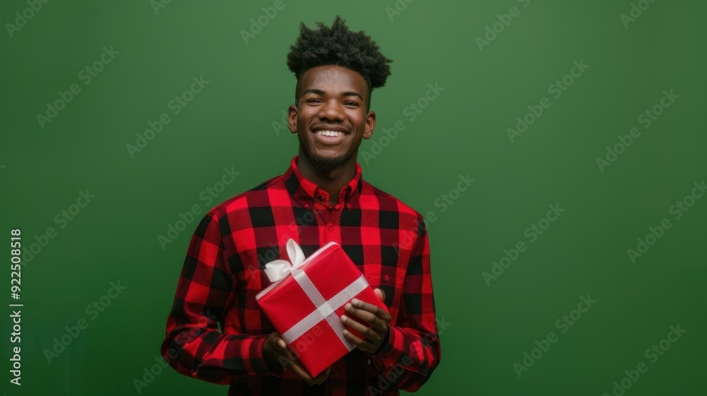 The man holding a gift The man holding a gift