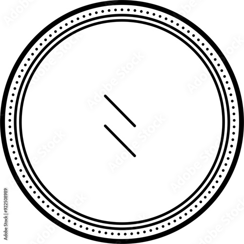 Round mirror vector outline illustration