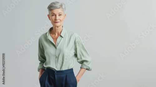 The stylish elderly woman photo