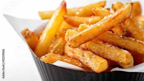 Crispy Golden French Fries in Basket - Delicious Fast Food Editorial Photography for Foods Magazine