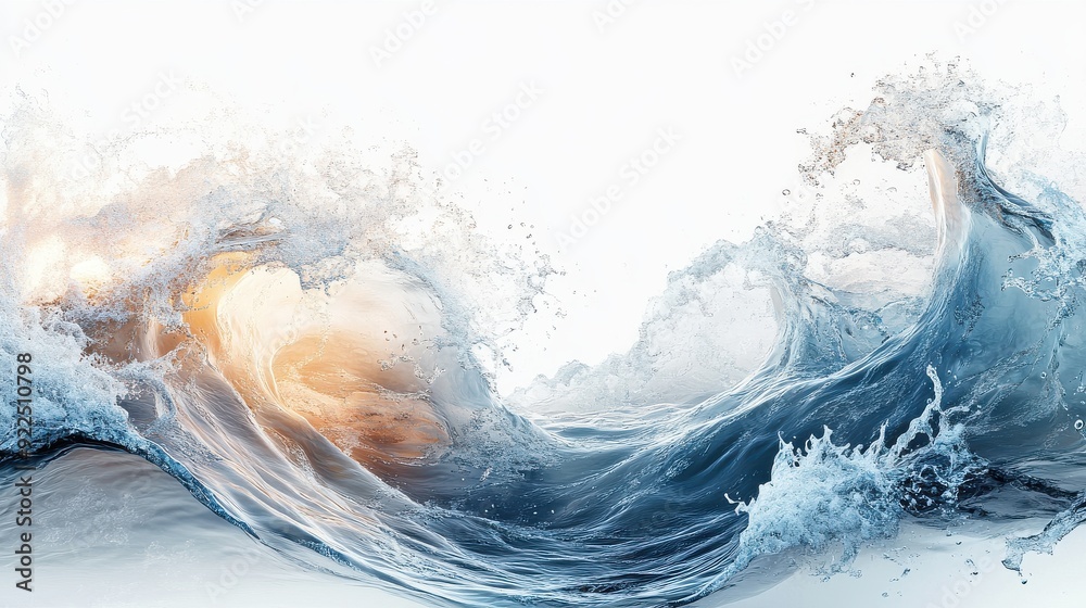 Ornate water wave with flowing patterns, shimmering light reflections, bright spotlight, Ornate water wave with flowing patterns, shimmering light reflections, bright spotlight,