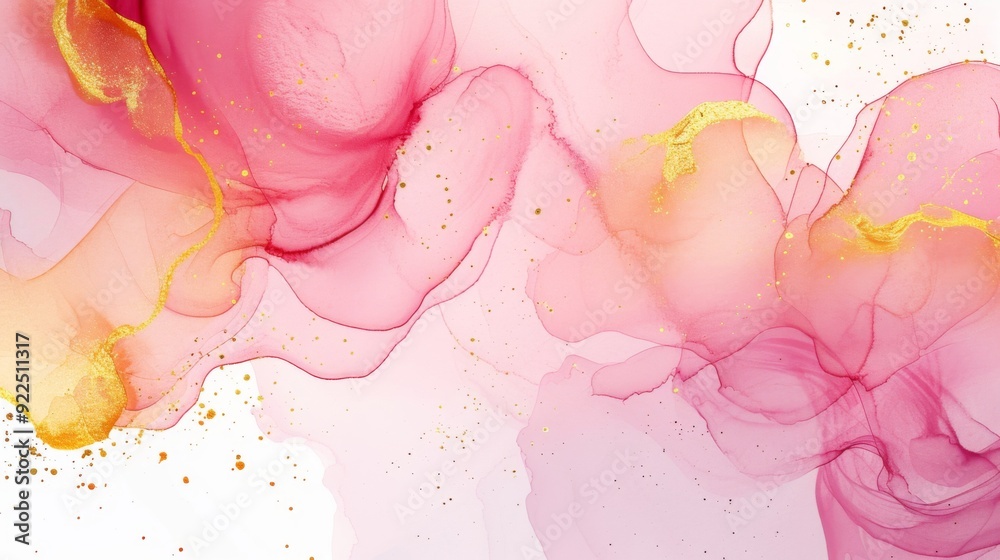 Blending pink and gold watercolor paints Blending pink and gold watercolor paints