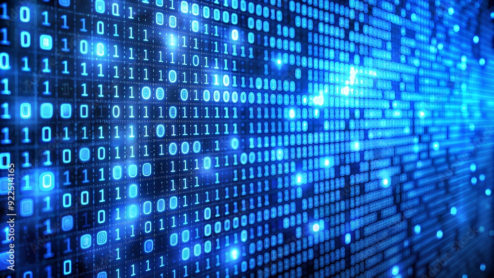 blue digital binary data blue digital binary data
