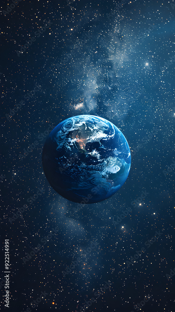 Photo Realistic Earth Morning and Space Stars Concept Stunning View of Earth in the Morning Sky with Starry Space Background, Perfect for Symbolizing the New Day and Infinite Cos Photo Realistic Earth Morning and Space Stars Concept Stunning View of Earth in the Morning Sky with Starry Space Background, Perfect for Symbolizing the New Day and Infinite Cos