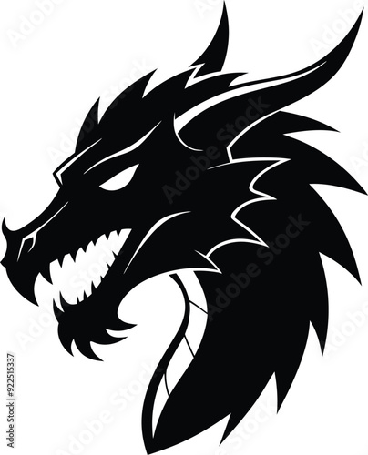 dragon silhouette vector illustration 