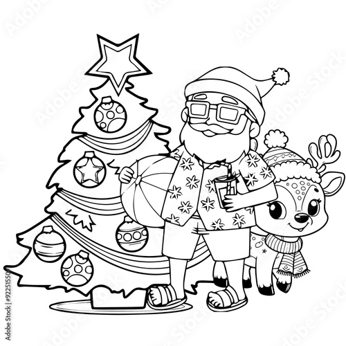 Christmas coloring page for kids and adults