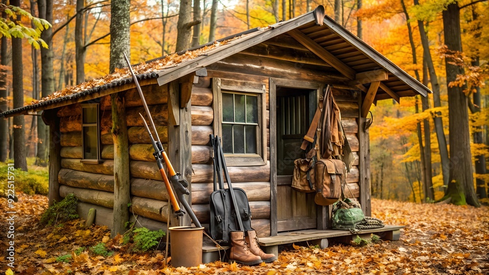 A Hunter's Retreat - Autumnal Ambiance Generative AI A Hunter's Retreat - Autumnal Ambiance Generative AI