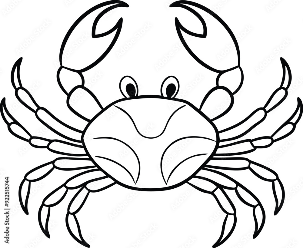 line art of a crab, vector illustration line art of a crab, vector illustration