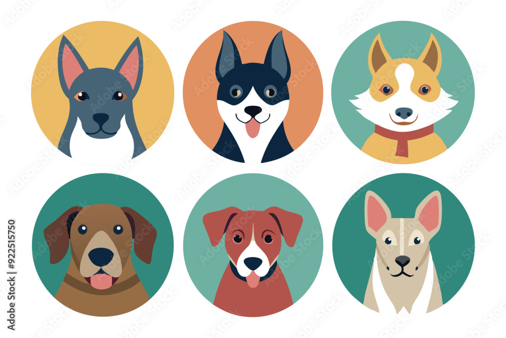 Hand drawn dog breeds element collection Hand drawn dog breeds element collection