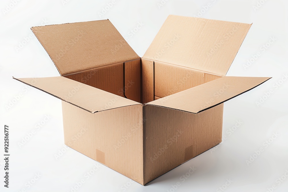 An empty cardboard box with flaps opened, ideal for storage, shipping, or organization. Versatile and practical for any purpose. An empty cardboard box with flaps opened, ideal for storage, shipping, or organization. Versatile and practical for any purpose.